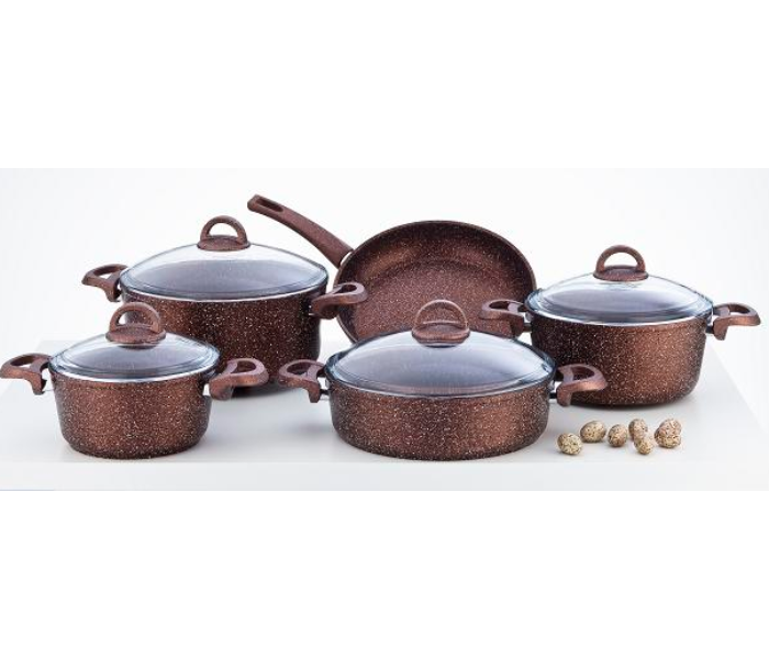 Avci HM G-9PC D-MB Granitec 9 Piece Cookware Set - Milkbrown - Zoom Image