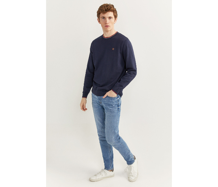 Springfield SS20 Long Sleeve Knitwear Fantasy Cotton Small For Men - Navy - Zoom Image 3