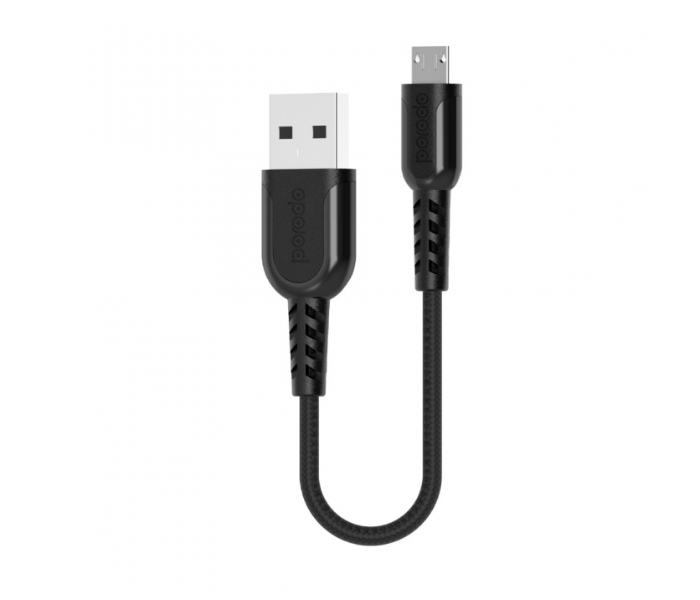 Porodo 0.25 Meter Metal Braided Micro USB Cable - Black - Zoom Image