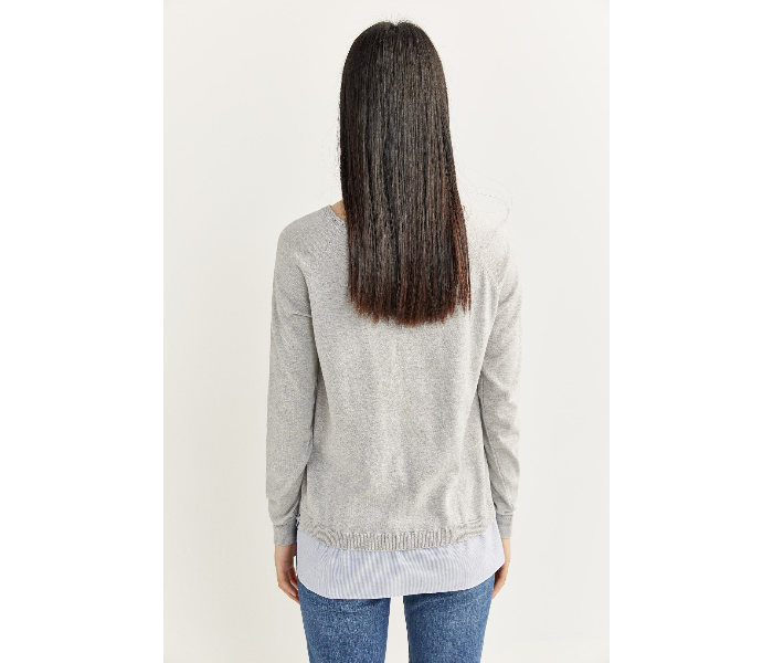 Springfield SS20 Long Sleeve Knitwear Medium For Women - Light Grey - Zoom Image 3