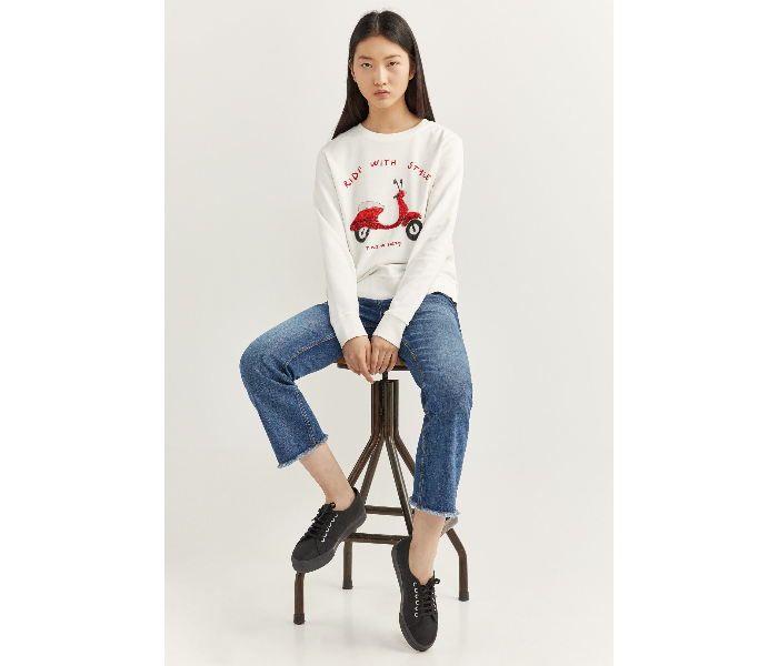 Springfield SS20 Full Sleeve Sweat Shirt X-Small For Women - White - Zoom Image 1