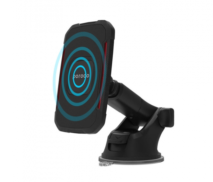 Porodo Magnetic Wireless Car Mount - Black - Zoom Image 1