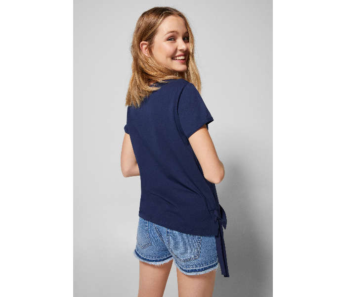 Springfield AW18 Short Sleeve Printed T-Shirt X-Small For Women - Navy - Zoom Image 4