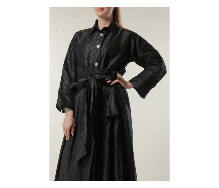 Moistreet Extra Small Uniquely Styled Abaya - Black - Zoom Image 3