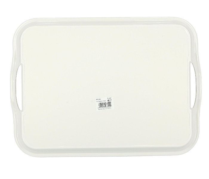 Royalford RF5063 17.5-inch Melamine Ware Handle Tray with Flower Carnival Pattern - White - Zoom Image 3