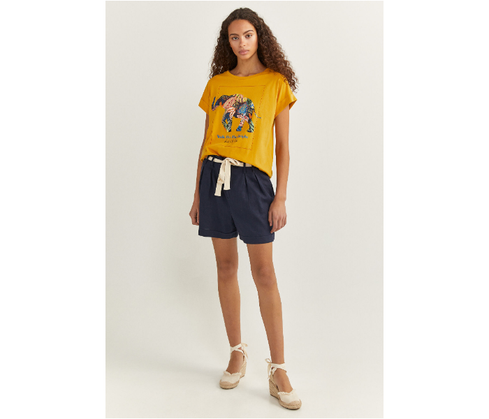 Springfield SS20 Short Sleeve T-Shirt With Design Medium For Women - Dark Yellow - Zoom Image 4