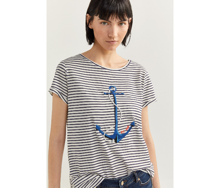 Springfield SS20 Short Sleeve T-Shirt With Design X-Small For Women - Stripe - Zoom Image 3