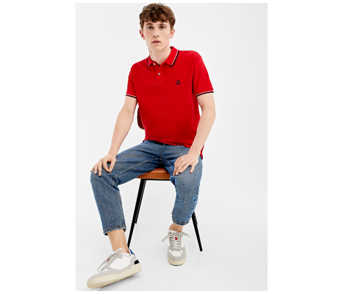 Springfield AW19 Basic Slim Fit Polo T-Shirt Small For Men - Red - Zoom Image 1