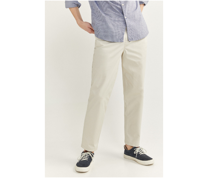 Springfield SS20 Solid Sport Trousers Chinos EU 38 For Men - Cream - Zoom Image 2