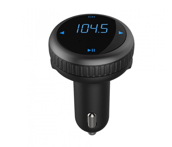 Porodo 2.1A Wireless FM Transmitter Car Charger - Black - Zoom Image 1