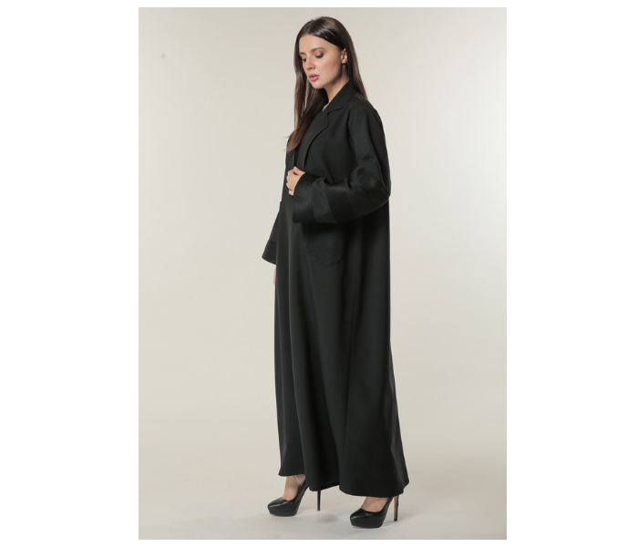 Moistreet Small Black Casual Coat Style Abaya - Zoom Image 2