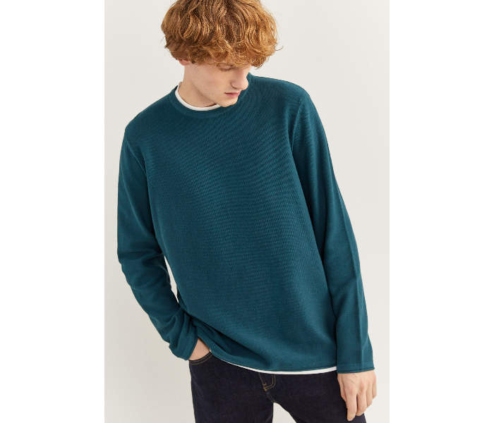 Springfield SS20 Long Sleeve Knitwear Fantasy Cotton X-Large For Men - Dark Green - Zoom Image 2