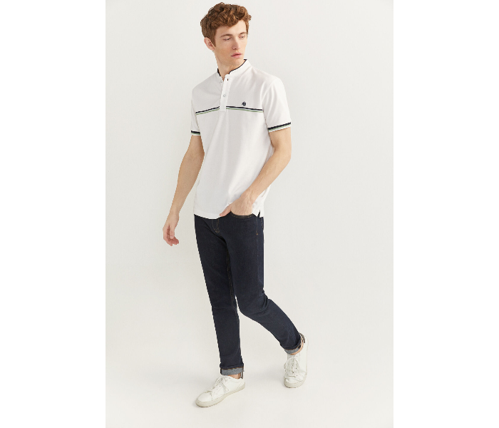 Springfield SS20 Basic Solid Slim Fit Polo T-Shirt Small For Mens - White - Zoom Image 2