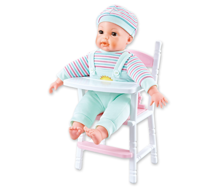 Basmah 14 Inch Boy Doll Set 2 in1 With Sound - Light Blue - Zoom Image 1