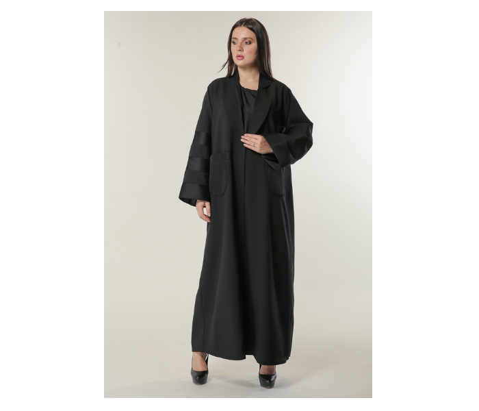 Moistreet Small Black Casual Coat Style Abaya - Zoom Image 1