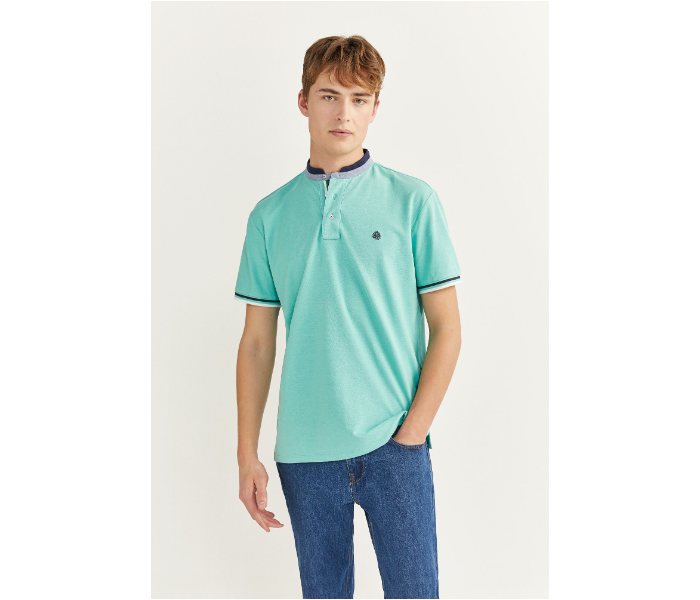 Springfield SS20 Basic Solid Slim Fit Polo T-Shirt X-Small For Men – Light Cyan - Zoom Image 1