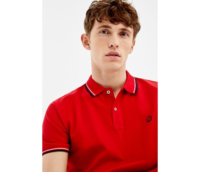 Springfield AW19 Basic Slim Fit Polo T-Shirt X-Large For Men - Red - Zoom Image 3