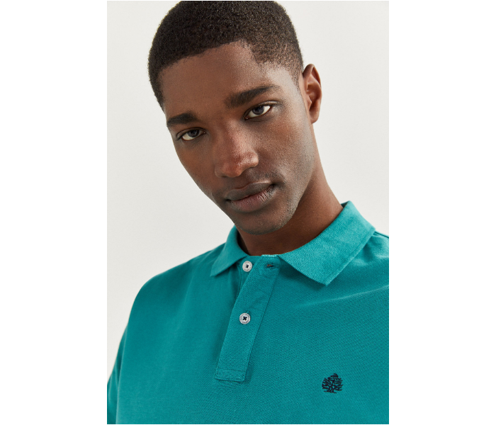 Springfield SS20 Basic Solid Slim Fit Polo T-Shirt X-Large For Men – Dark Cyan - Zoom Image 4