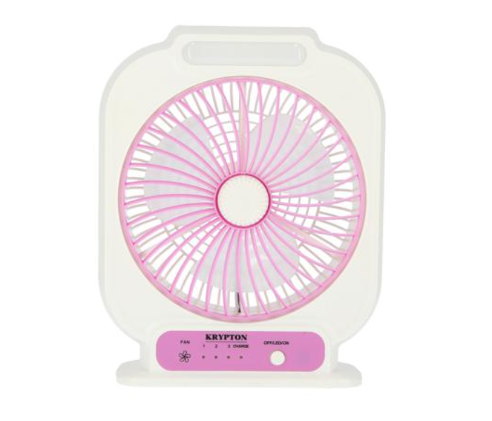 Krypton KNF222 8inch Rechargeable Mini Table Powerful Personal Desk Box Fan - White and Pink - Zoom Image 3