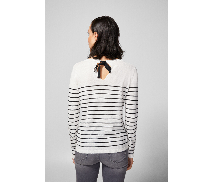 Springfield AW18 Long Sleeve Knitwear X-Large For Women - Black And White - Zoom Image 4