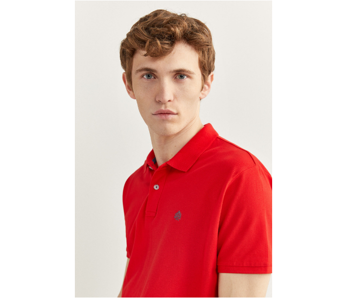 Springfield SS20 Basic Solid Slim Fit Polo T-Shirt Medium For Men - Red - Zoom Image 2