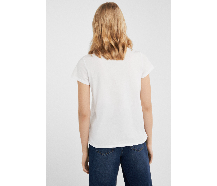 Springfield SS19 Short Sleeve Fancy T-Shirt Medium For Women - Off White - Zoom Image 4