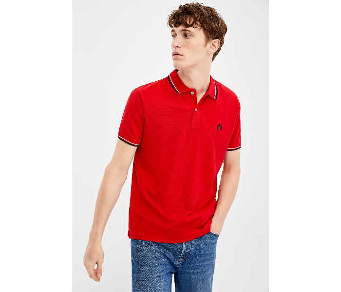 Springfield AW19 Basic Slim Fit Polo T-Shirt XX-Large For Men - Red - Zoom Image 4