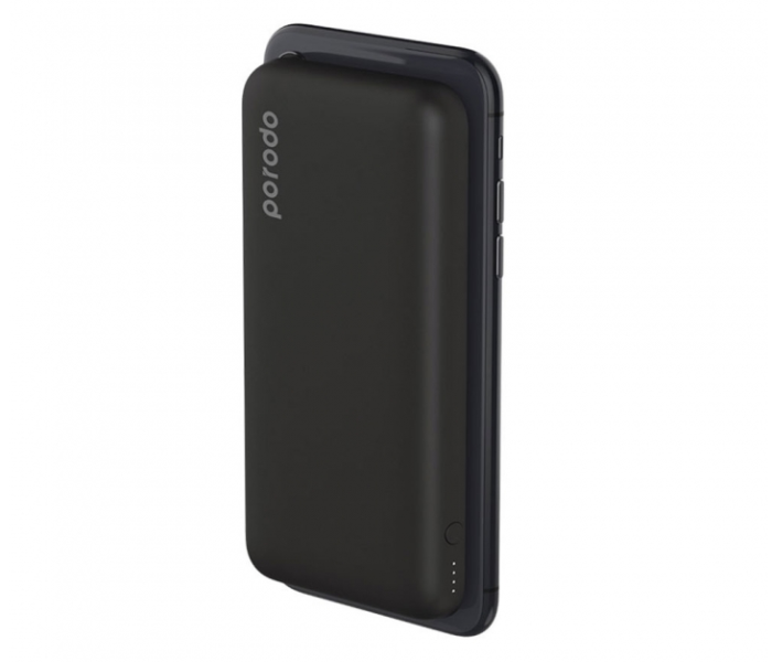 Porodo 10000mAh Wireless Power Bank with Lightning Type-C and Micro USB Input - Black - Zoom Image 1