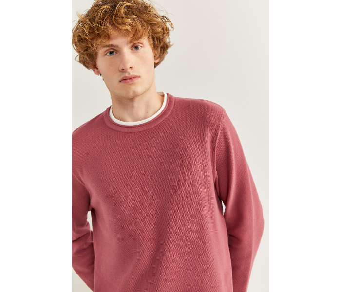 Springfield SS20 Long Sleeve Knitwear Fantasy Cotton Medium For Men - Pink Beige - Zoom Image 4