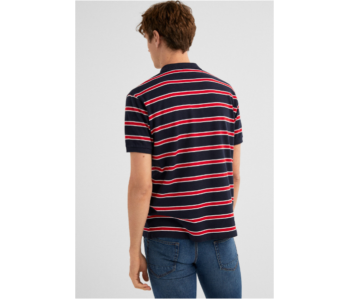 Springfield SS19 Basic Slim Fit Polo T-Shirt Small For Men - Navy and Red - Zoom Image 4