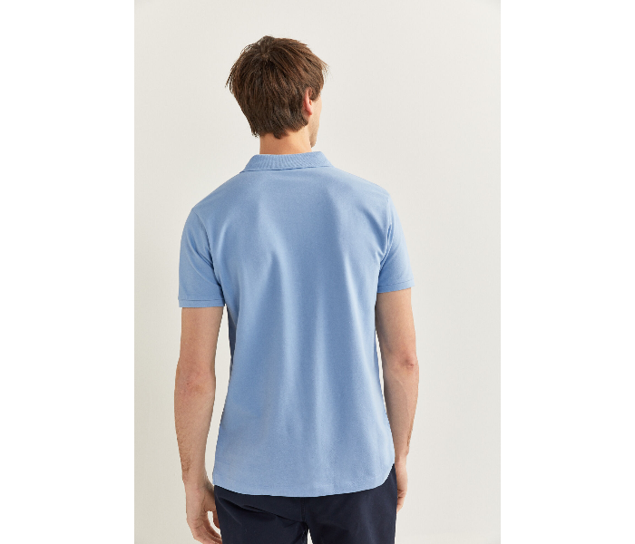 Springfield SS20 Basic Solid Slim Fit Polo T-Shirt Small For Men - Light Blue - Zoom Image 3