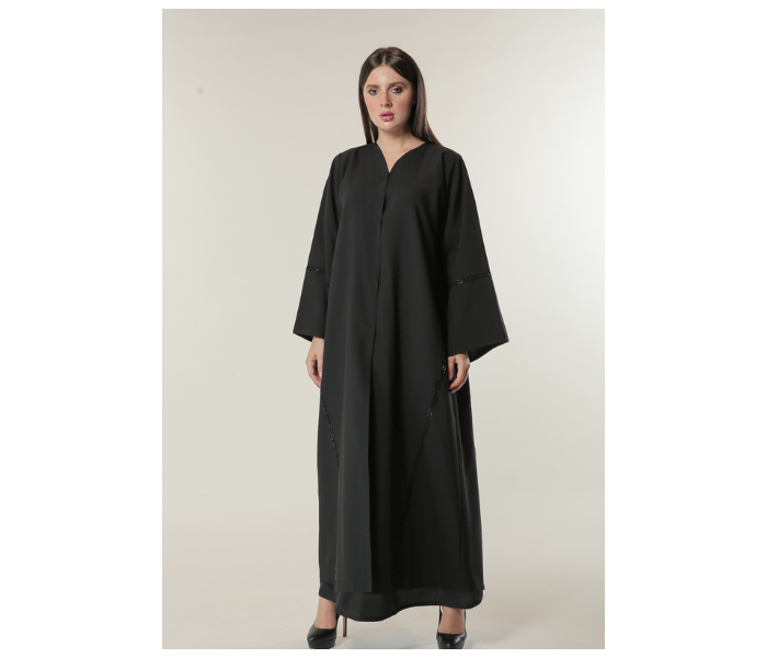 Moistreet Small Black Formal Abaya with Handwork - Zoom Image 1