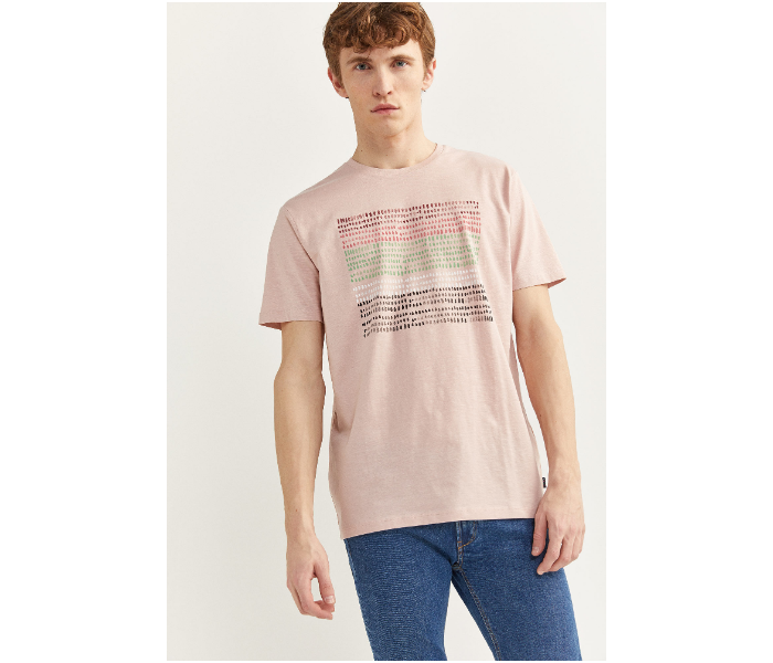 Springfield SS20 Short Sleeve Knitted T-shirt Small For Men - Light Pink - Zoom Image 1