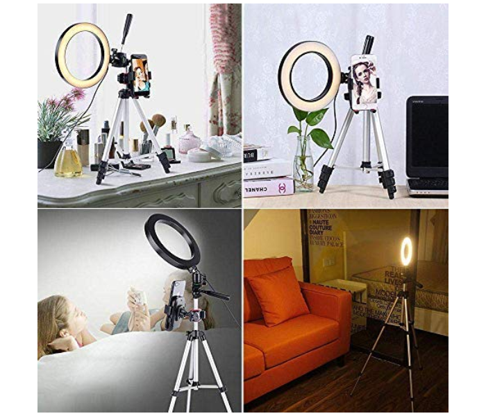 TikTok 6 Inches Big Led Ring Light For Photo And Video With Tripod Stand Compatible With Camera And Smartphones - Zoom Image 2