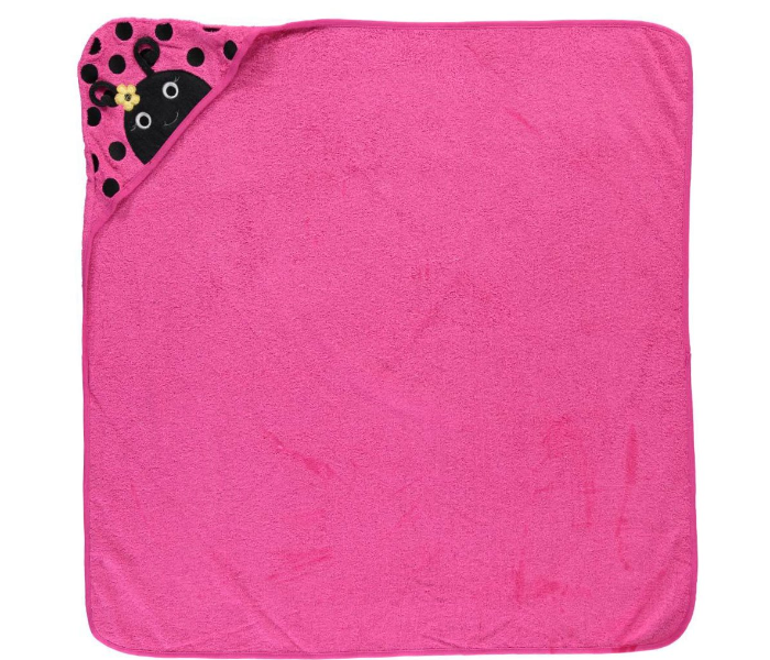 Hudson One Size Baby Unisex Baby Cotton Animal Face Hooded Towel - Pink - Zoom Image 3