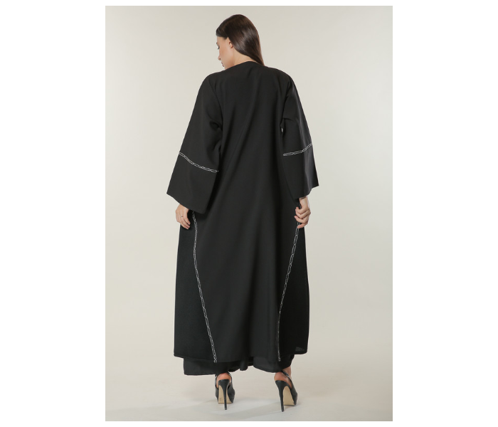 Moistreet Double XL Black Abaya with Handwork - Zoom Image 3