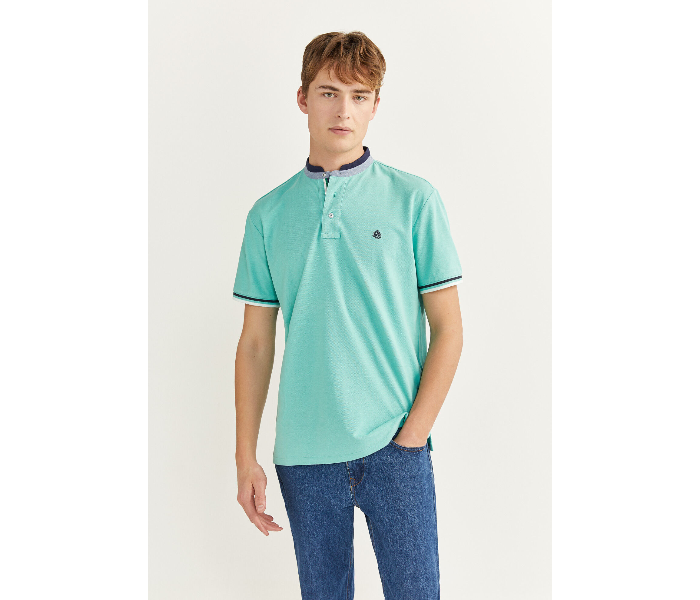 Springfield SS20 Basic Solid Slim Fit Polo T-Shirt XX-Large For Men – Light Cyan - Zoom Image 1