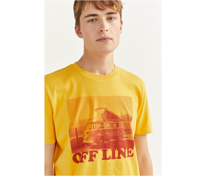 Springfield SS20 SPF Printed Short Sleeve T-shirt Extra Small - Mustard - Zoom Image 1