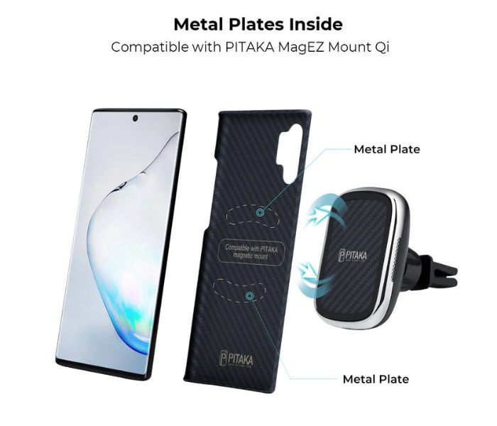 Pitaka MagEz Case for Note 10 Plus - Black and Grey Twill - Zoom Image 2