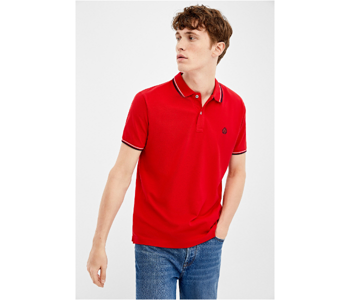 Springfield AW19 Basic Slim Fit Polo T-Shirt Medium For Men - Red - Zoom Image 4