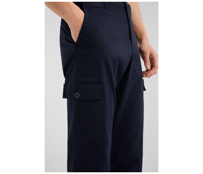 Springfield SS19 Solid Sport Trouser Chinos EU 38 For Men - Dark Blue - Zoom Image 4