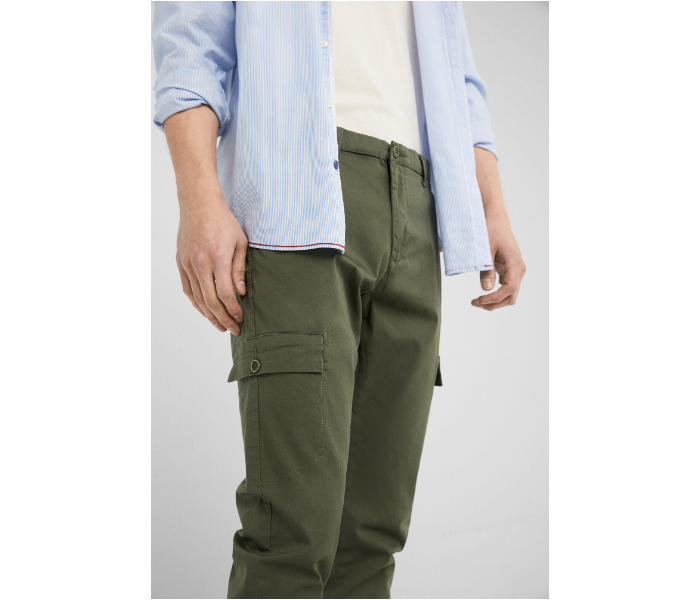 Springfield SS19 Solid Sport Trouser Chinos EU 46 For Men – Dark Green - Zoom Image 4