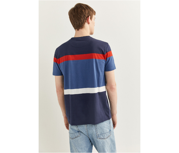 Springfield SS20 Short Sleeve Knitted T-shirt Medium For Men - Blue and Red - Zoom Image 3