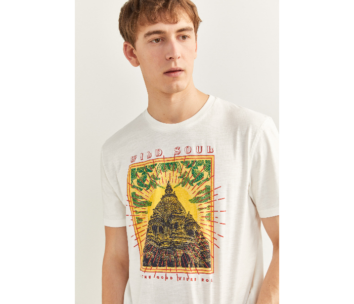 Springfield SS20 SPF Printed Short Sleeve T-shirt Large - Ivory - Zoom Image 3