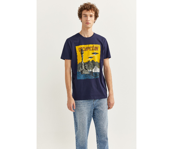 Springfield SS18 SPF Printed Short Sleeve T-shirt Small - Medium Blue - Zoom Image 1