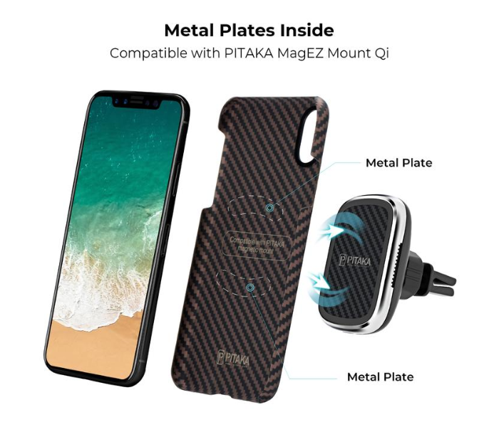 Pitaka MagEz Case for iPhone X - Black and Gold Twill - Zoom Image 2