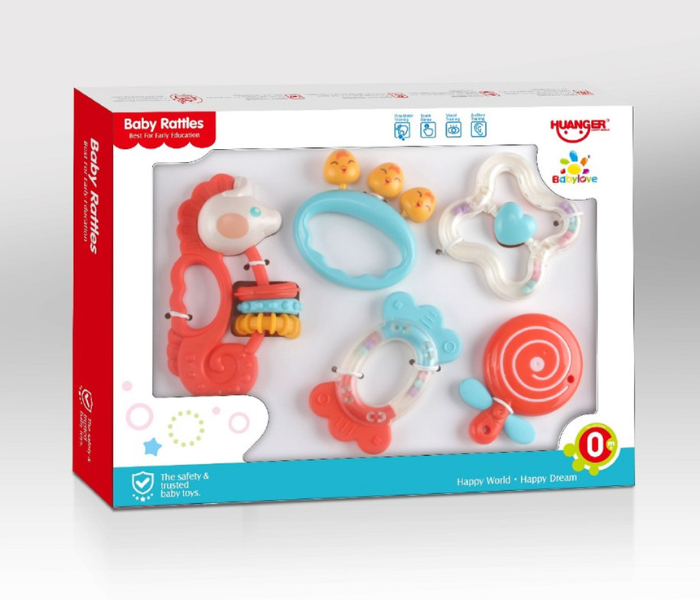 Babylove 33-0133HE Baby Love 5 Pieces Rattle Bell - Zoom Image