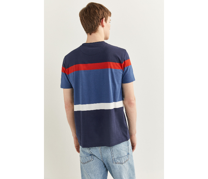 Springfield SS20 Short Sleeve Knitted T-shirt X-Large For Men - Blue and Red - Zoom Image 3