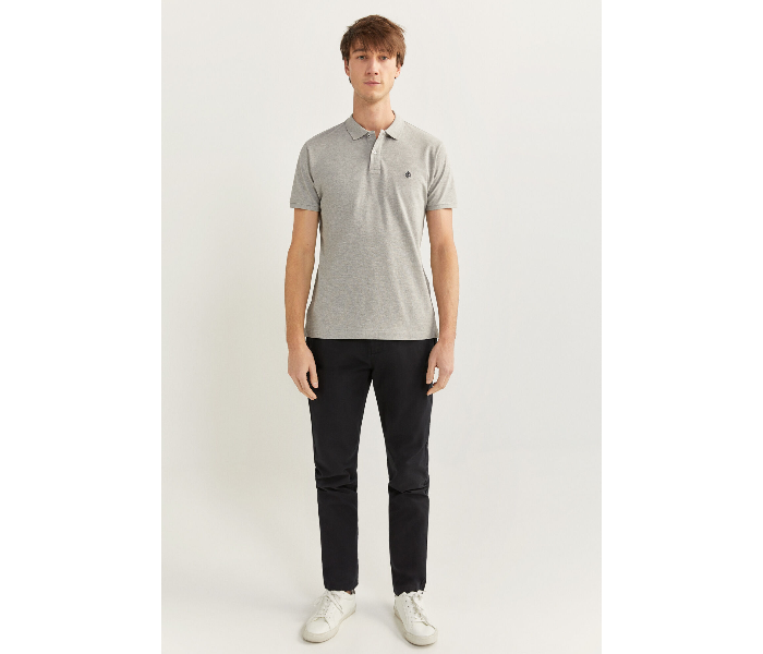 Springfield SS20 Basic Solid Slim Fit Polo T-Shirt Small For Men – Light Grey - Zoom Image 3