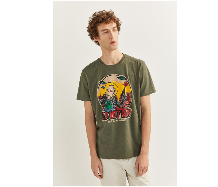 Springfield SS18 SPF Printed Short Sleeve T-shirt Large - Dark Green - Zoom Image 1